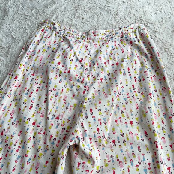 Vintage 80s 90s Banana Republic girl doll print trouser pants high rise cotton L - Picture 12 of 15